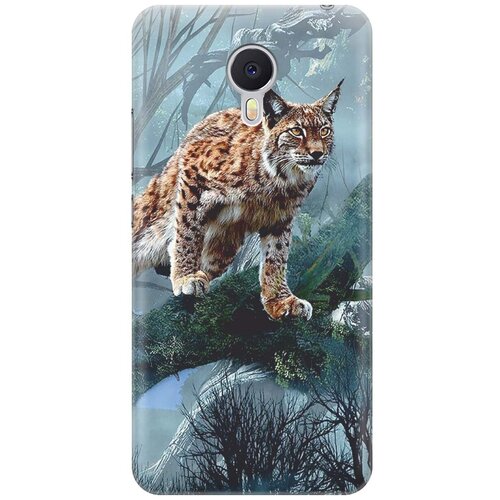 фото Re:pa накладка transparent для meizu m3 note с принтом "дикая рысь"