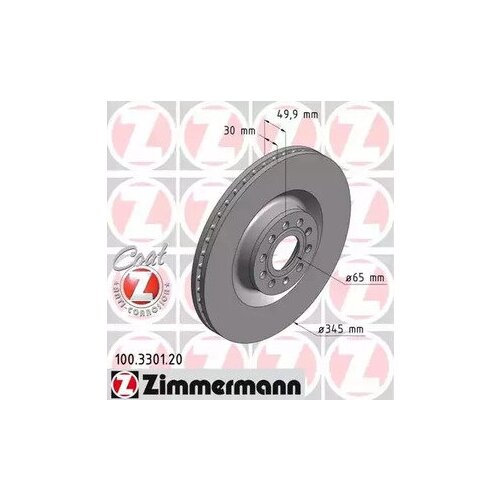 ZIMMERMANN 100330120 100.3301.20_диск тормозной передний!\ Audi A3, VW Passat/Golf V 3.2FSi 03> 1шт