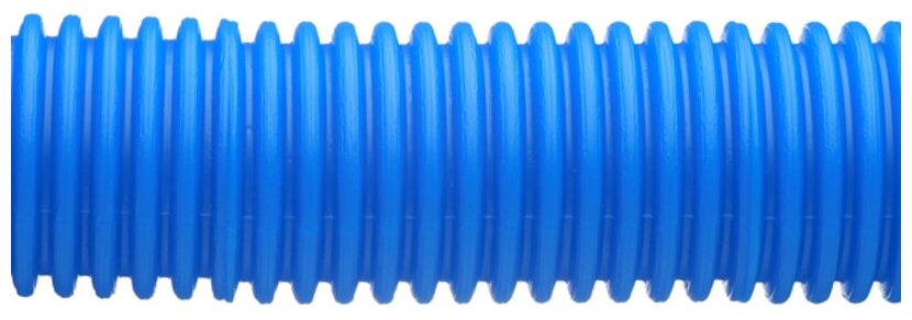 Труба гофрированная 40 мм для металлопластиковых труб d26 мм синяя (30 м) - фотография № 2