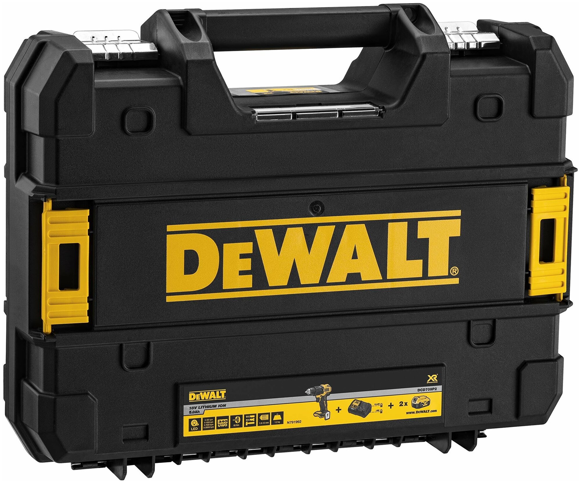 Аккумуляторная дрель-шуруповерт DeWalt DCD709P2T-QW - фото №4