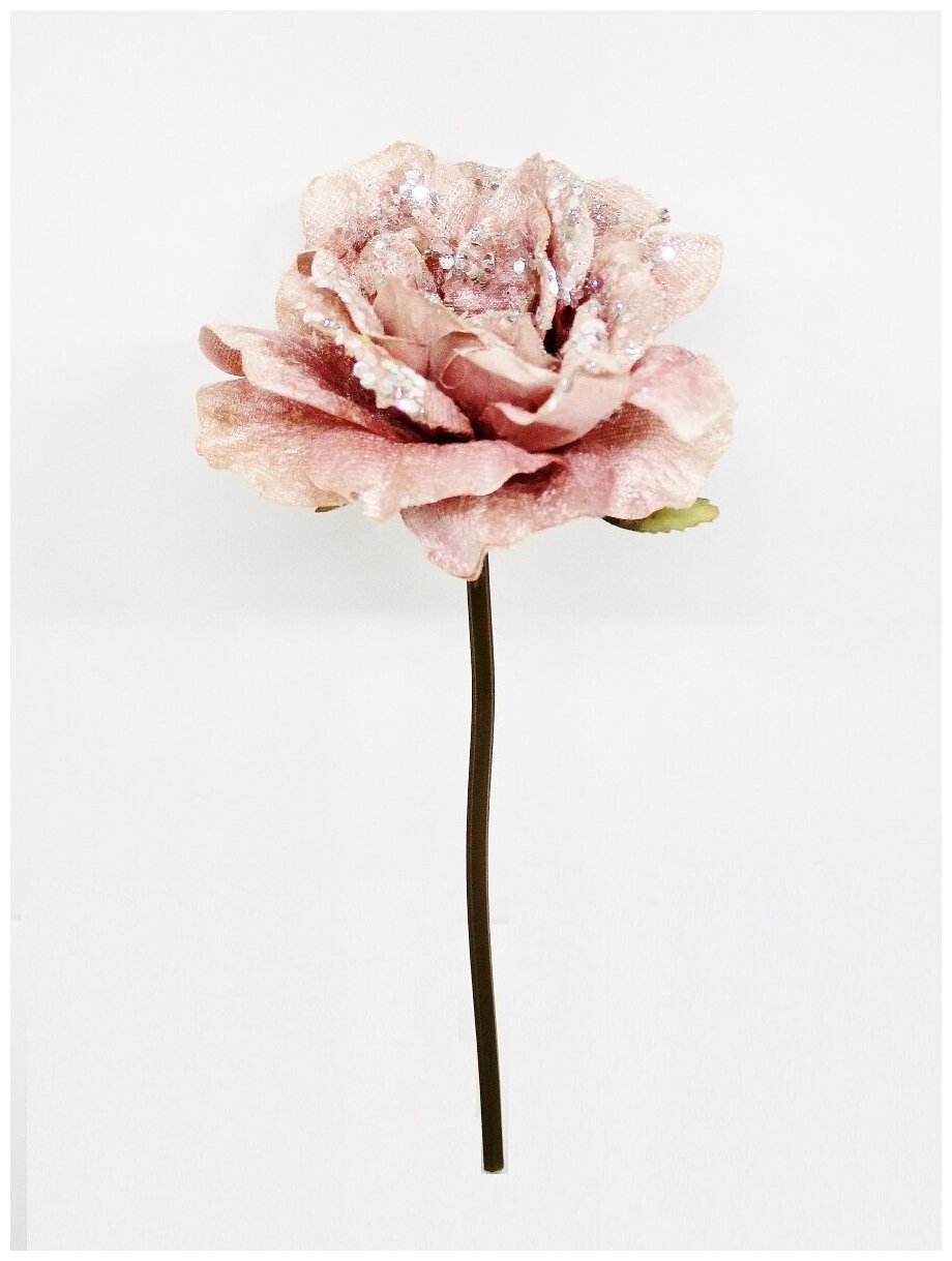 Роза новогодняя 25 см ( комплект из 3 шт.)