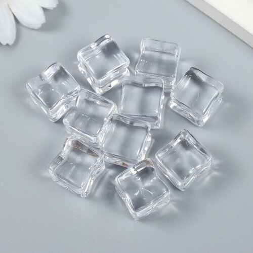 Декор для творчества пластик Кубики льда прозрачный 1,5х1,5х1,5 см 10 шт. форма для льда кубики остынь