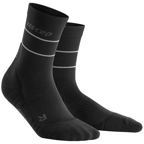 фото Функциональные укороченные гольфы cep reflective для бега cep reflective crew socks c103r черный iii c103rw-5