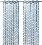 Гардины ИКЕА САГАЛИЛЛЬ на люверсах, 145х300 см, 2 шт., синий/белый