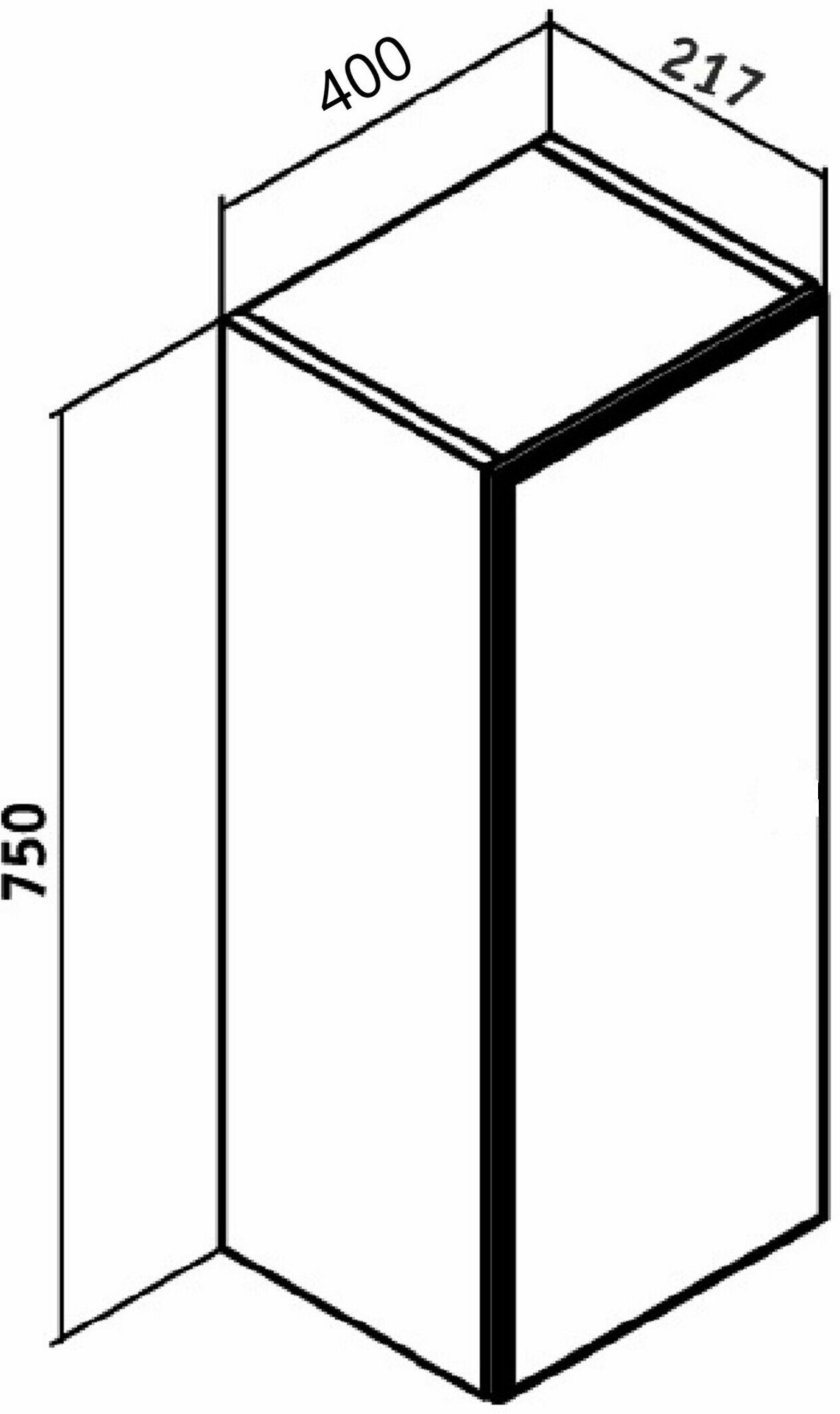 Шкаф подвесной Runo Кредо 40 универсальный (00-00001149)