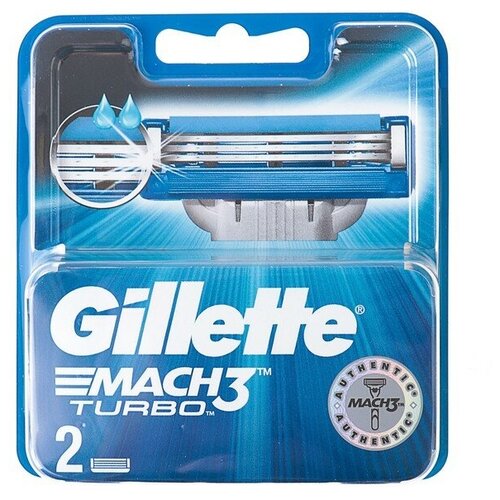 Сменные кассеты Gillette Mach3 Turbo Aloe, 3 лезвия, 2 шт Gillette .