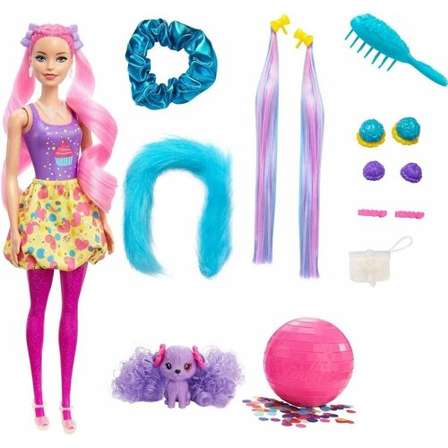 Кукла Барби - Color Reveal Блеск, розовая (Barbie Color Reveal Cupcake Hair Change Doll)