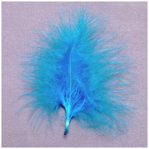 Перья индейки (натуральное перо), 12-18 см, голубые, 10 штук, для руколелия, для украшения одежды, для купальников для художественной гимнастики