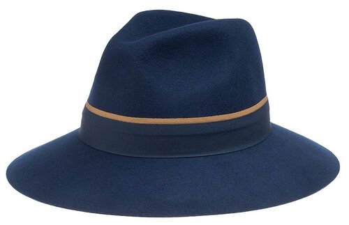 Шляпа федора Herman демисезонная, шерсть, утепленная, размер 55, синий