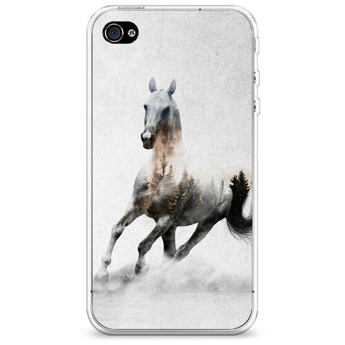 фото Силиконовый чехол "лошадь лес" на apple iphone 4/4s / айфон 4/4s case place
