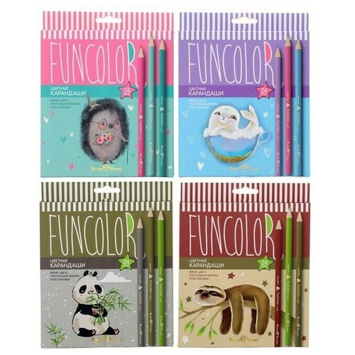 Карандаши 24 цвета BrunoVisconti FunColor пластиковые 769₽