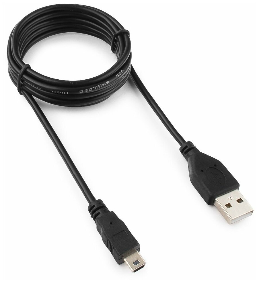 Кабель miniUSB 1.8м Гарнизон круглый GCC-USB2-AM5P-1.8M - фото №1