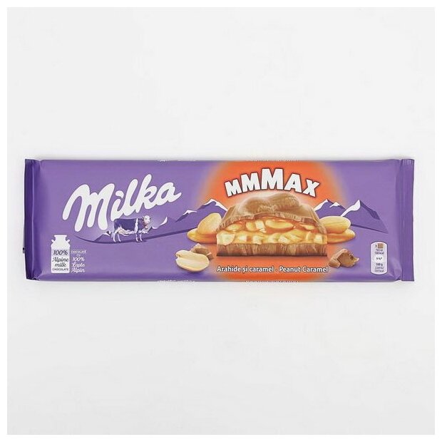 Гигантская плитка шоколада Milka Peanut Caramel карамель арахис 276 гр. - фотография № 3