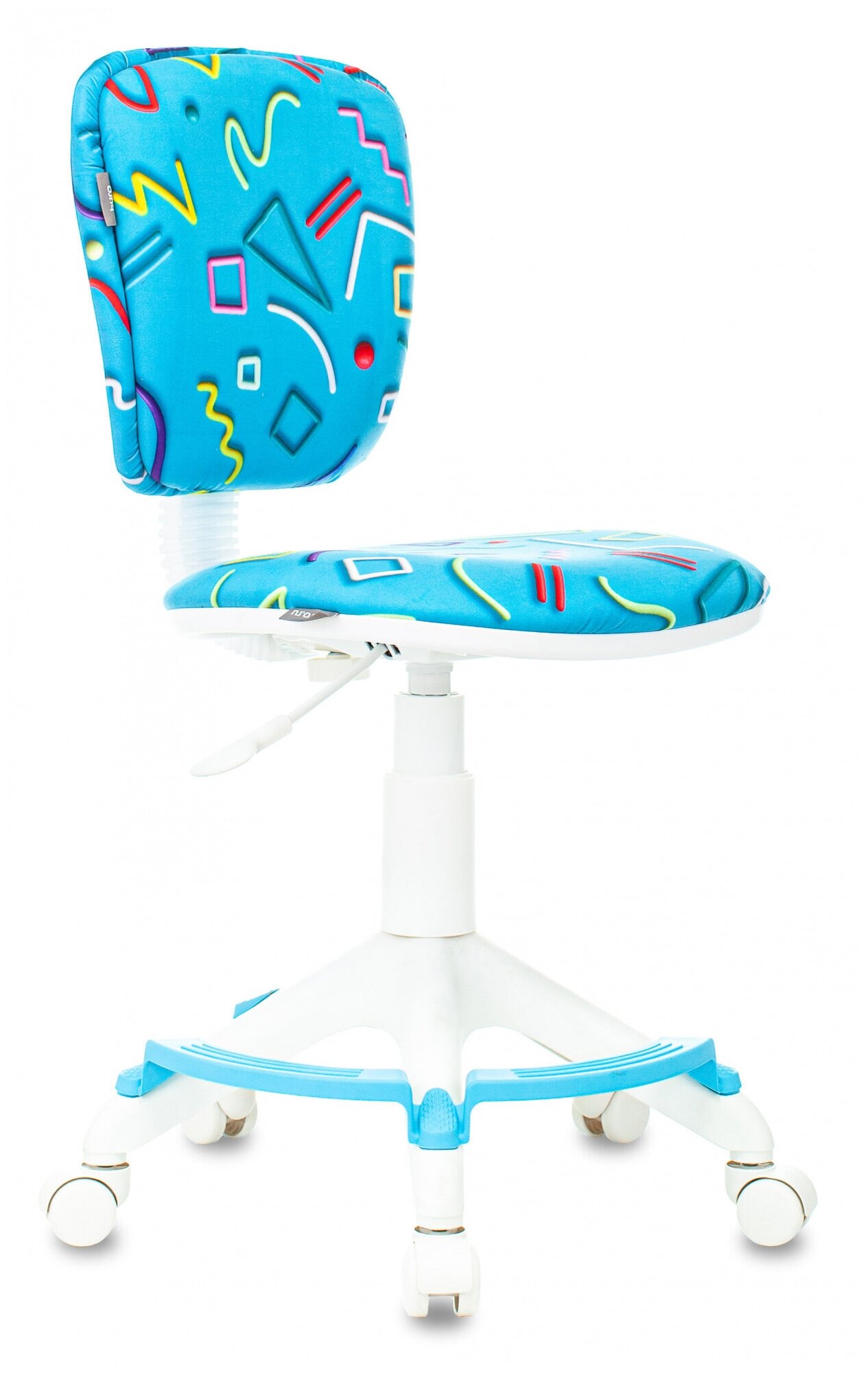 Кресло детское Бюрократ CH-W204/F голубой Sticks 06 крестов. пластик подст. для ног пластик белый