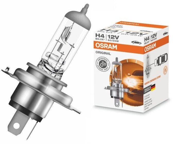 Лампа автомобильная галогенная Osram Original line 64193 H4 60/55W 1 шт.