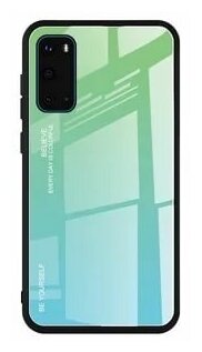 Чехол-бампер MyPads для Samsung Galaxy A51 SM-A515F (2020) стеклянный из закаленного стекла с эффектом градиент зеркальный блестящий переливающий.