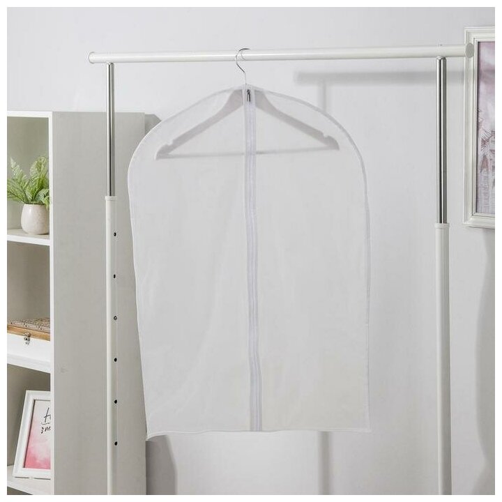 Чехол для одежды плотный Доляна размер 60×80 см PEVA цвет белый