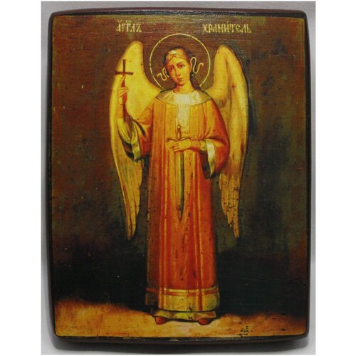 Православная Икона Ангел хранитель, деревянная иконная доска, левкас, ручная работа(Art.1123_3М)