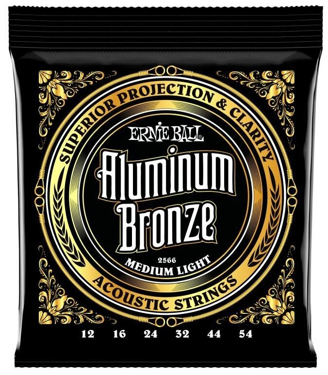 Ernie Ball 2566 струны для акуст.гитары ALUMINUM BRONZE MEDIUM LIGHT(12-16-24w-32-44-54)