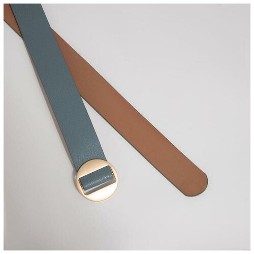 фото Ремень женский, матовый, пряжка золото, пластик, без прокола, цвет серый барсоня