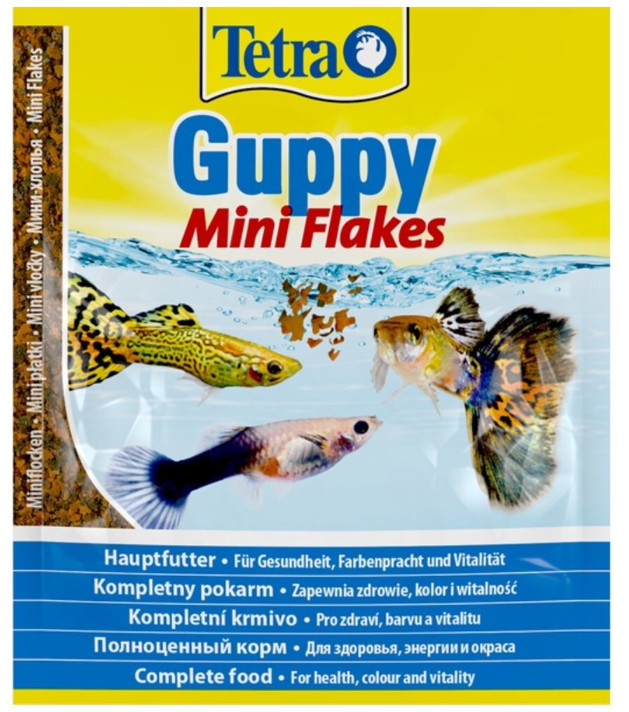 Корм для рыб Tetra (тетра) Guppy Flakes пакет 12г для всех видов гуппи мини-хлопья/25 - 2 ед. товара