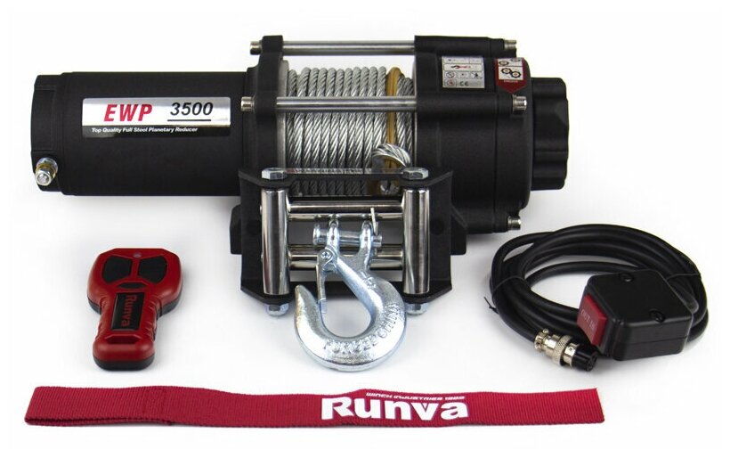 Лебедка Runva EWP 3500 A, 1588 кг, 12V, стальной трос