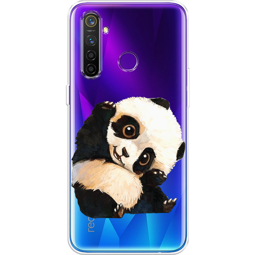 Силиконовый чехол на Realme 5 Pro / Реалми 5 Про Большеглазая панда, прозрачный силиконовый чехол на realme 5 pro реалми 5 про красная панда в полный рост прозрачный