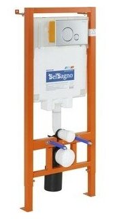 Инсталляция для унитаза BelBagno Sfera с кнопкой смыва, матовый хром (BB002-80, BB016-SR-CHROME. M)