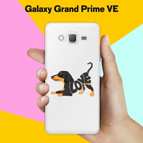 Силиконовый чехол на Samsung Galaxy Grand Prime VE Черная такса / для Самсунг Галакси Гранд Прайм ВЕ Дуос