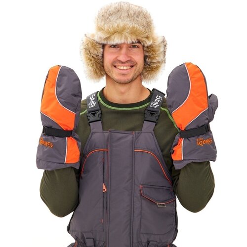 фото Варежки skadi gear для мужчин и женщин, серый/оранжевый