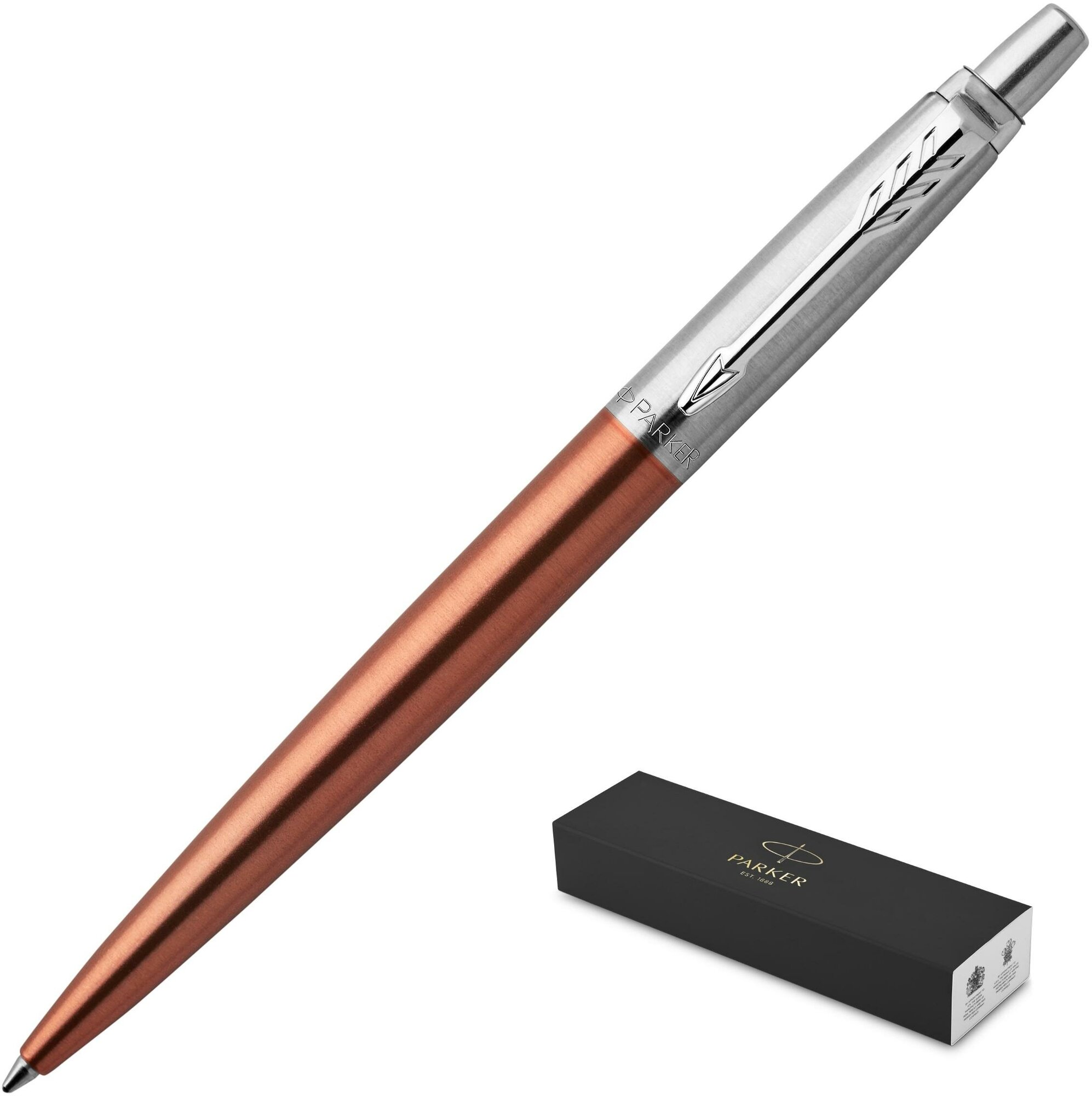 ручка шариковая Parker "Jotter Core Chelsea Orange CT", 1 мм, синяя, корпус оранжевый/хром - фото №10