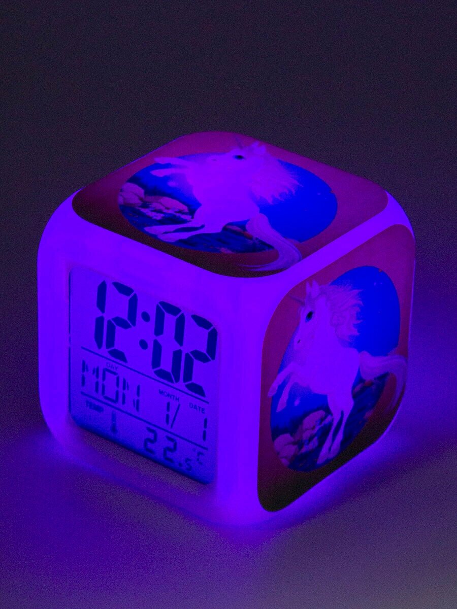 Часы-будильник Единорог с подсветкой №25 - фотография № 10