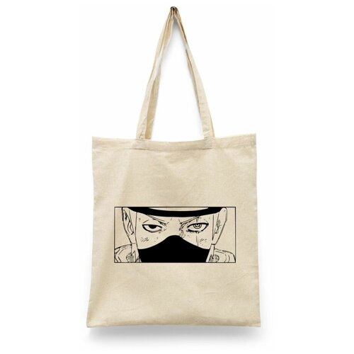 фото Сумка-шоппер унисекс каждому своё "аниме/удзумаки/какаси" черная
