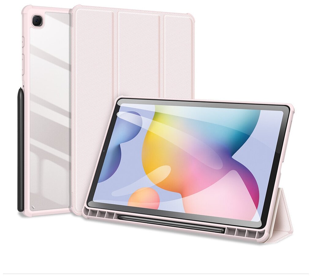Чехол книжка для Samsung Tab S6 Lite (P610 / P615), Dux Ducis Toby series розовый