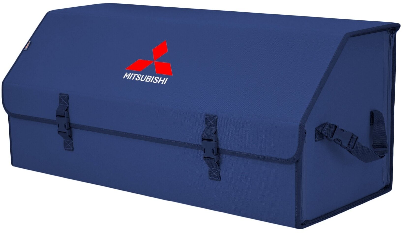Органайзер-саквояж в багажник "Союз" (размер XXL). Цвет: синий с вышивкой Mitsubishi (Митсубиши).