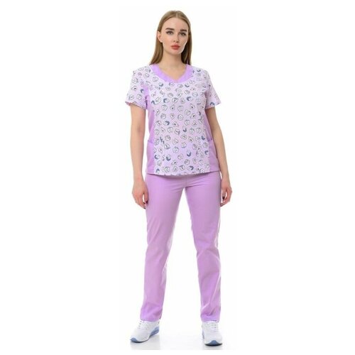 фото Костюм медицинский женский "магнолия" 102.1.9/7 (46/фиолетовый/тиси люкс) medicalwear