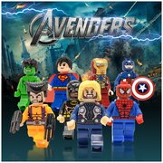 Набор минифигурок Марвел / фигурки супергероев Avengers (Мстители) 8шт, совместимы с лего