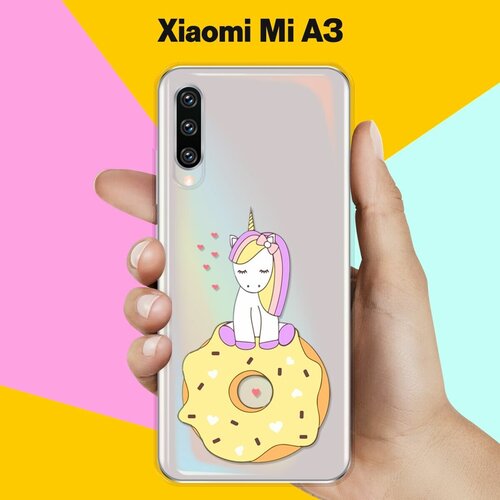 Силиконовый чехол Единорог на пончике на Xiaomi Mi A3 силиконовый чехол единорог на пончике на xiaomi redmi 9c