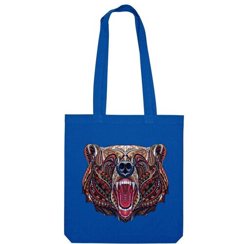 Сумка шоппер Us Basic, синий мужская футболка медведь с этническим орнаментом m серый меланж
