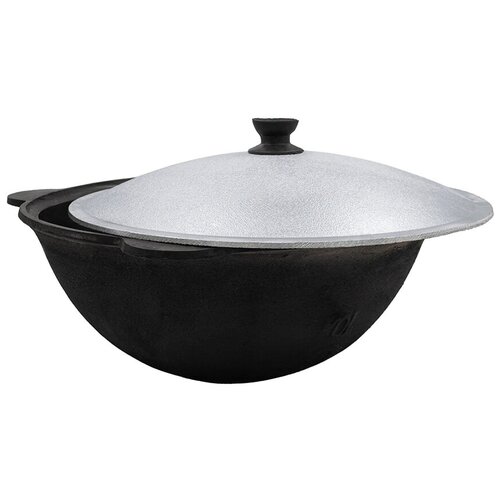 Узбекский чугунный казан (круглое дно) 10 л с крышкой Наманган