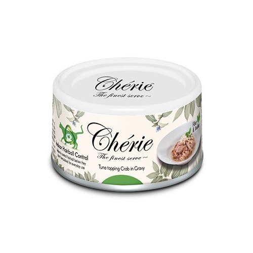 Консервы для взрослых кошек Pettric Cherie Hairball Formula/ Петрик Тунец с мясом краба в подливке, для выведения комочков шерсти, (80 гр*12 шт)