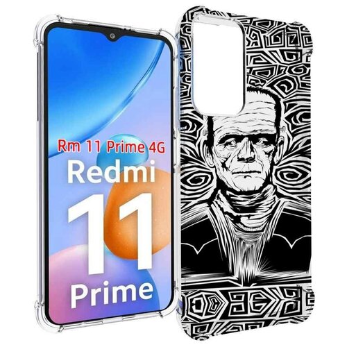 Чехол MyPads франкенштейн черно белый для Xiaomi Redmi 11 Prime 4G задняя-панель-накладка-бампер чехол mypads франкенштейн черно белый для xiaomi 12s ultra задняя панель накладка бампер