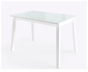 Стол тирк раздвижной со стеклом 110(140)х70, Белый/Белый
