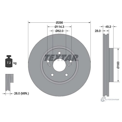 фото Тормозной диск с покрытием pro textar 92174303