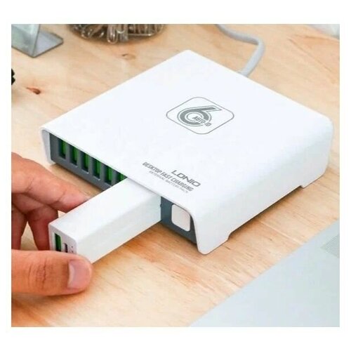 Зарядное устройство Ldnio A6802 6xUSB + Power Bank 2600mAh 40W White LD_B4354