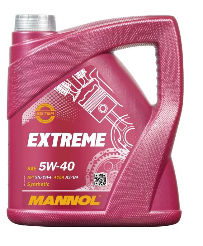 Моторное масло Mannol Extreme 5W40, 4л, синтетическое - фото №1