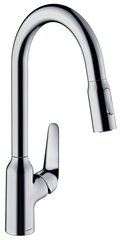 Смеситель для кухонной мойки hansgrohe Focus M42 220, с вытяжным душем 2jet 71800000, хром