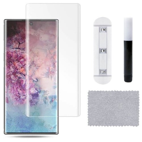 фото Защитное стекло с ультрафиолетом для (samsung galaxy s20 ultra) закаленное/ противоударное / полноэкранное, full glue (прозрачное) чехлы и стекла