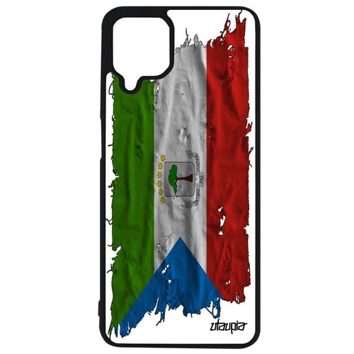 фото Новый чехол для мобильного // galaxy a12 // "флаг гвинеи экваториальной на ткани" страна государственный, utaupia, белый