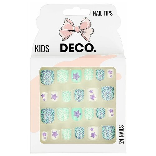 Набор детских накладных ногтей DECO. KIDS самоклеящиеся star 24 шт